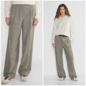 Aritzia The Effortless Pant (Re)fined in Tan/Black Houndstooth Size 0
